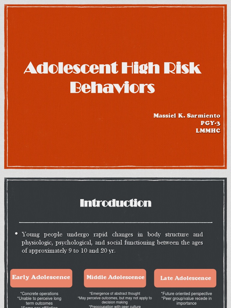 Adolescent High Risk BehaviorsDraft | PDF | Adolescence | Public Health