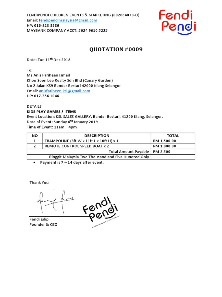 Contoh Invoice  PDF