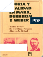 Diaz Polanco - Teoria y Realidad en Marx Durkheim y Weber