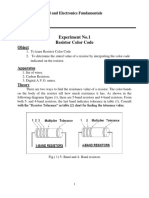 Experiment No.1 Resistor Color Code: Electrical and Electronics Fundamentals