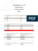 Chemical Science Final Answer Key