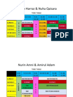 Adeeb Harraz & Nuha Qaisara: Time Table