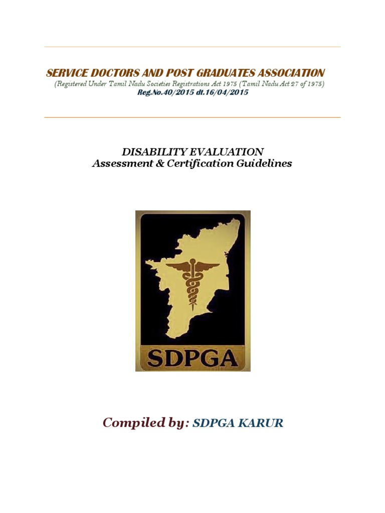 Disability Evaluation Guidelines 2022 | PDF | Vertebral Column | Disability