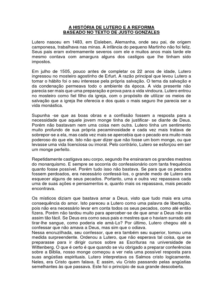 A história da Reforma Protestante Como