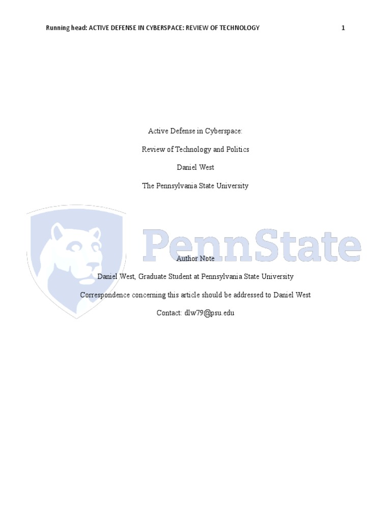 Active Cyber Defense Legislation Review | PDF | Computer Security ...