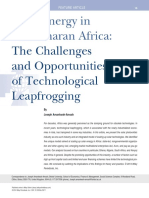 Solar Energy I N Sub-Saharan Africa:: The Challenges and Opportunities of Technological Leapfrogging