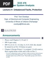 ECE 476 Power System Analysis: Lecture 21: Unbalanced Faults, Protection