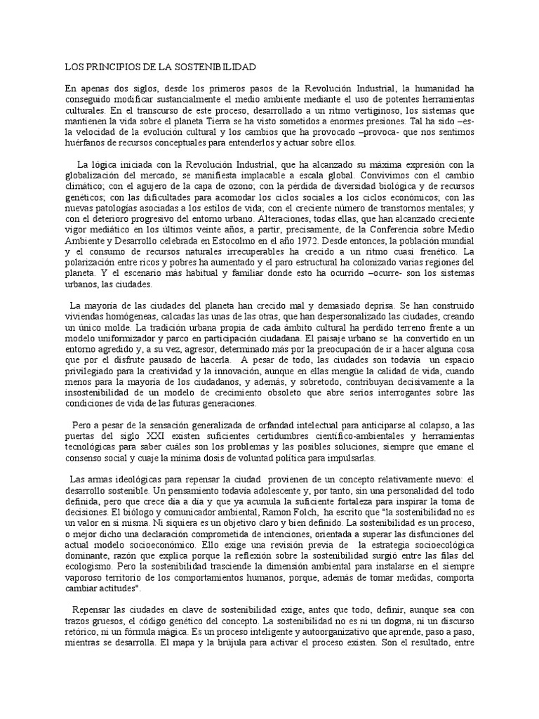 1.2 Principios de La Sustentabilidad PDF | PDF | Desarrollo sostenible ...