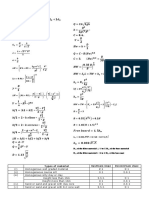 Formula Sheet: Types of Material
