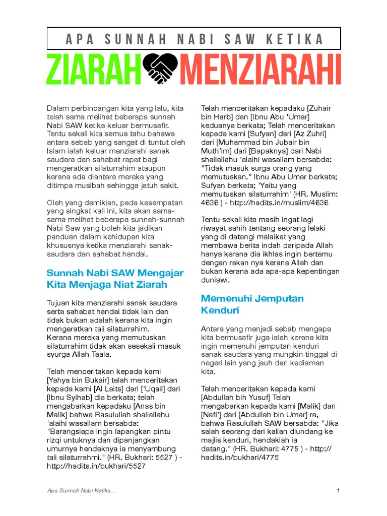Sunnah Nabi Ketika Ziarah Menziarahi Pdf