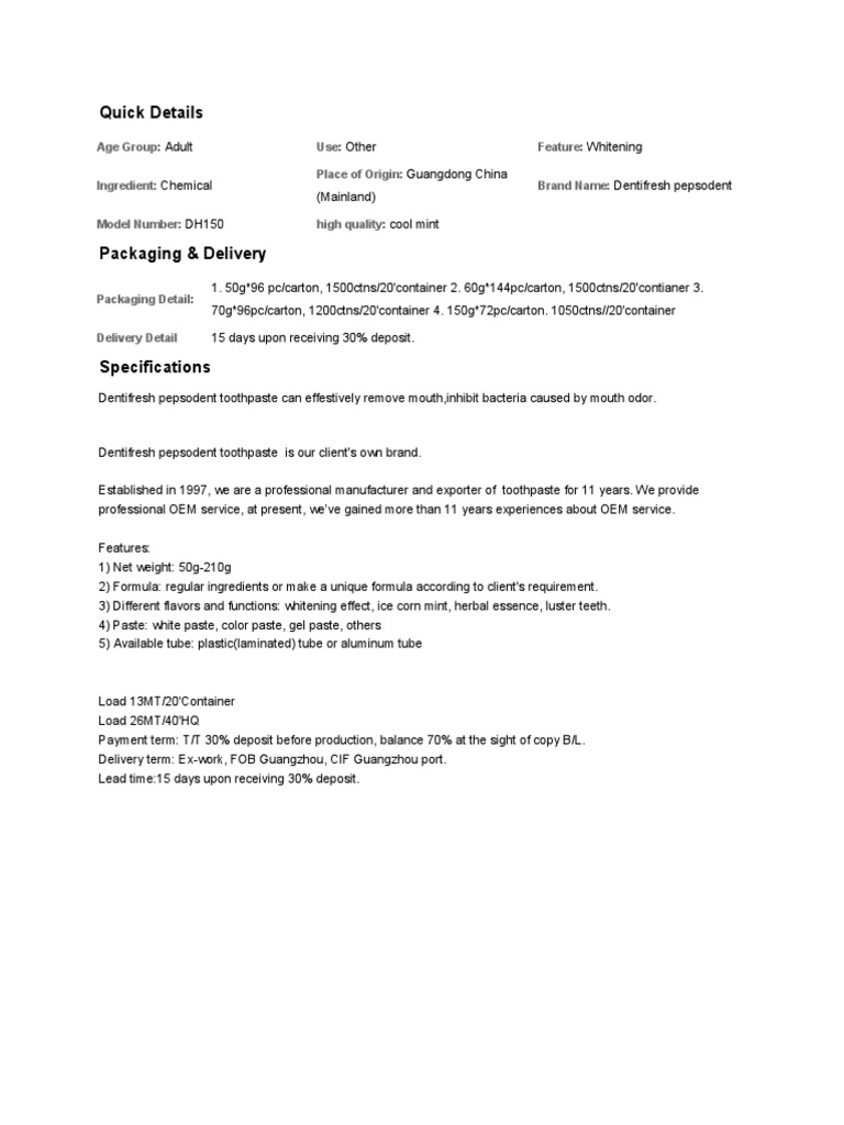 Quick Details | PDF