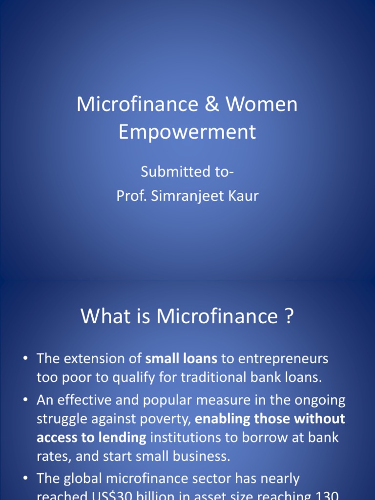 Microfinance's Impact on Women's Empowerment | PDF | Microfinance | Poverty