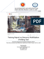 Training Report On Resource Mobilization (Holding Tax) in Municipalities of Faridpur & Gopalganj