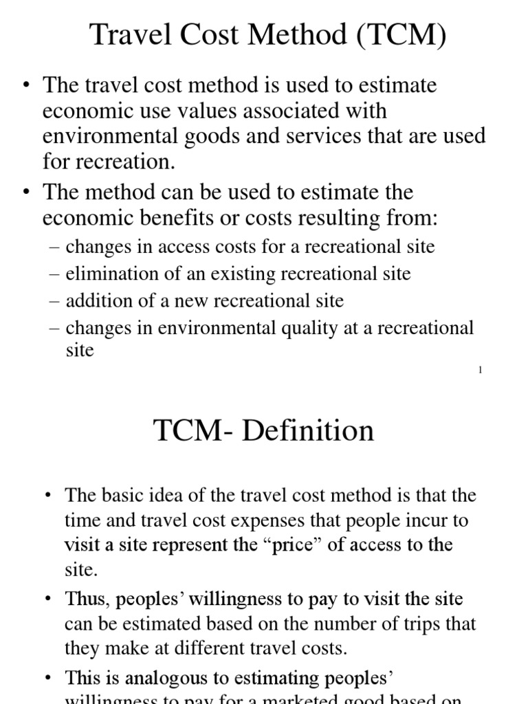 Travel Cost Method (TCM) PDF Survey Methodology Regression Analysis