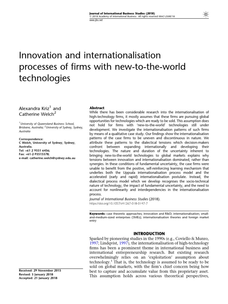Innovation and Internationalisation | PDF | Internationalization ...