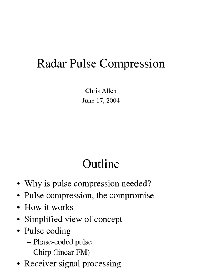 Radar Pulse Compression Techniques | PDF | Analog To Digital Converter ...
