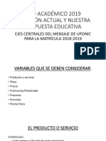 181204-Presentación_año Académico 2019, Situación Actual y Nuestra