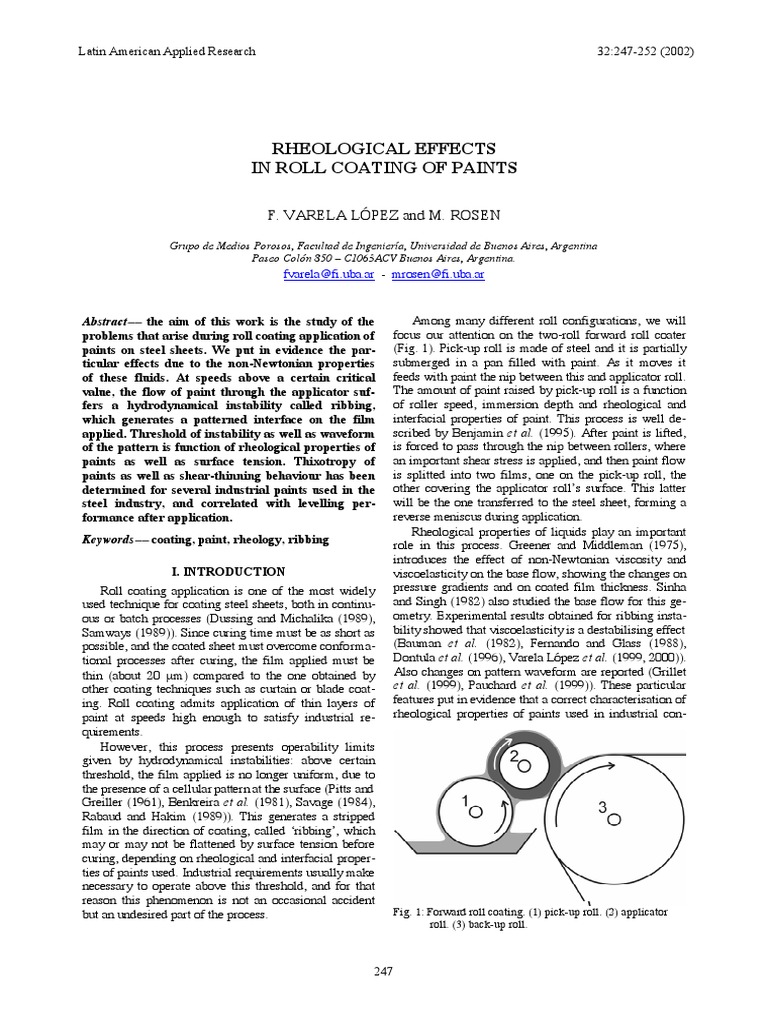 Roll Coating | PDF | Rheology | Viscosity