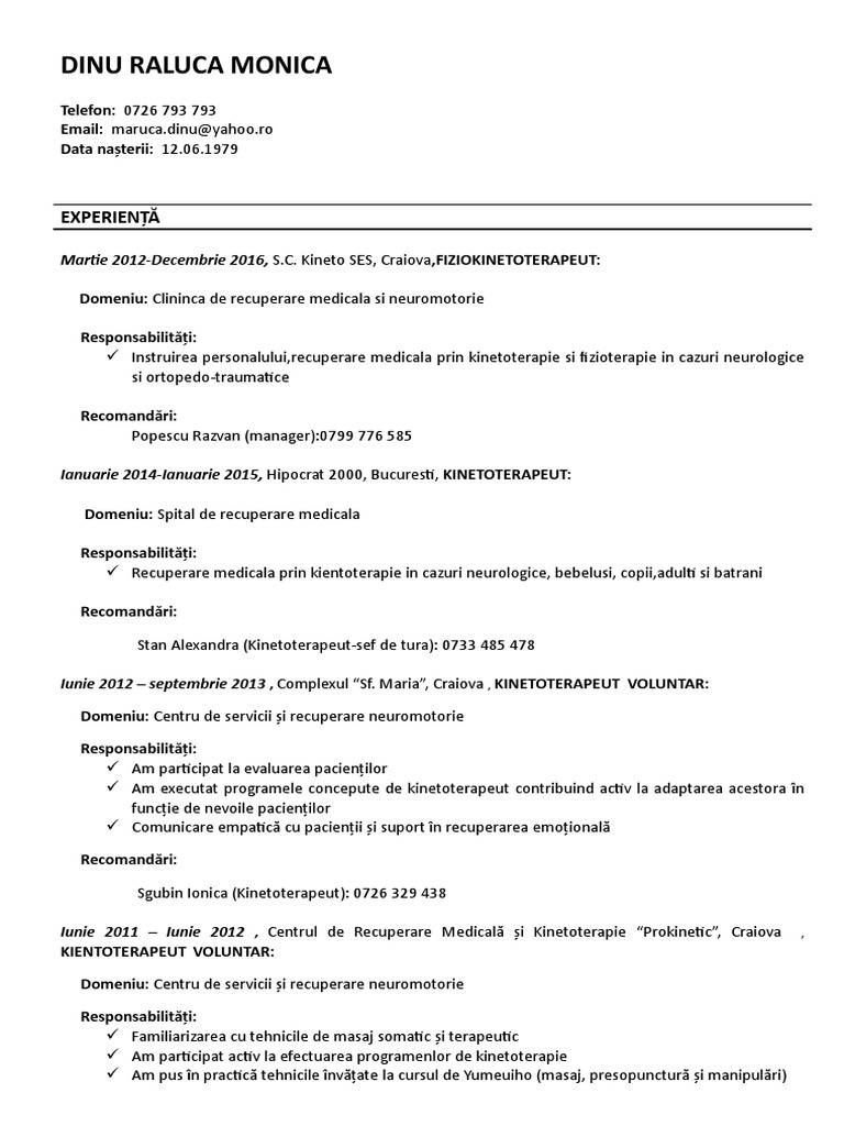 CV Dinu Raluca Monica | PDF
