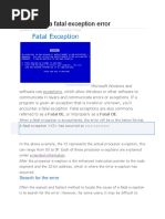 How to Fix a Fatal Exception Error