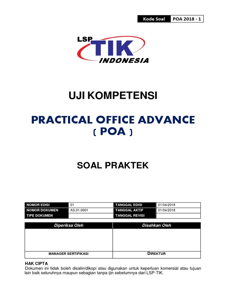 Buku Soal Practical Office Advance 2018 1 Pdf