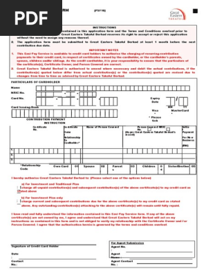 Easi Pay Service Form Takaful Pdf Credit Card Debit Card