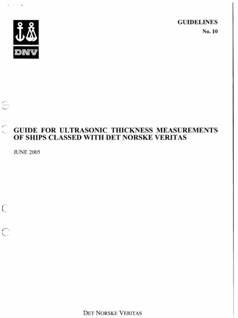 DNV Guide For Ultrasonic Thickness Measurement of Hull Structures PDF