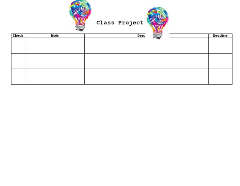 Class Project: Check Titule Description Deadline | PDF