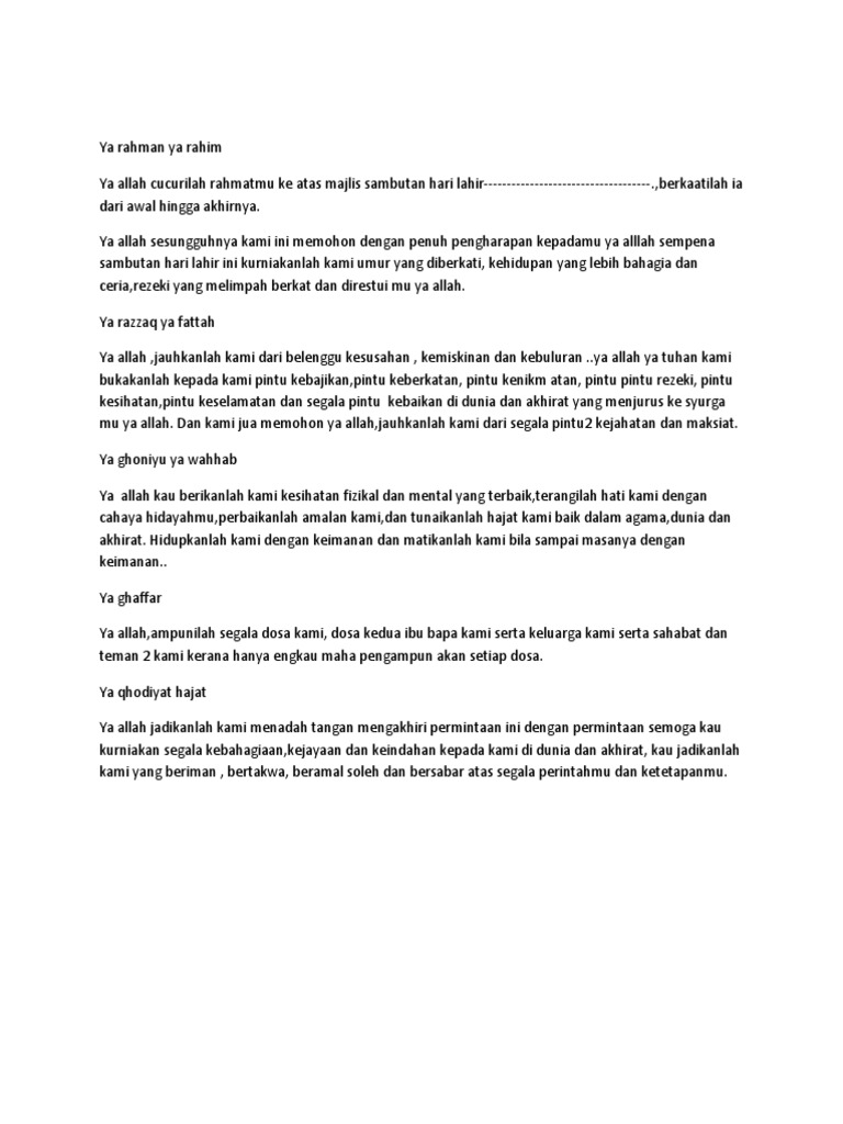 Doa Hari Lahir Pdf