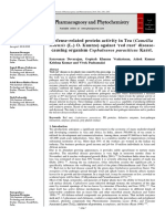 Defense-Related Protein Activity in Tea (Camellia Causing Organism Cephaleuros Parasiticus Karst