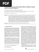 Particleboard Based On Rice Husk: Effect of Binder Content and Processing Conditions