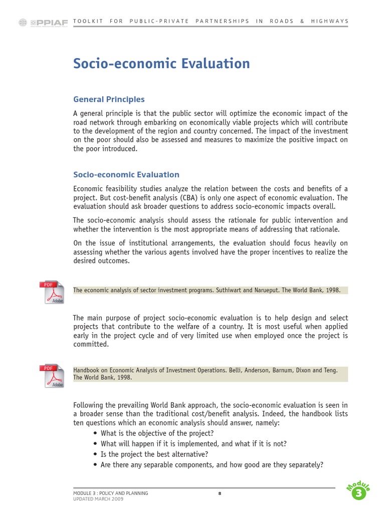 Socio Economic Evaluation | PDF | Internal Rate Of Return | Discounted ...
