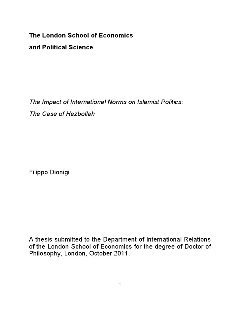 The Impact Of International Norms On Islamist Politics The Case Of Hezbollah Pdf Islamism International Relations