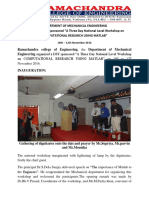 A Report on DST Sponsored “A Three Day National Level Workshop on COMPUTATIONAL RESEARCH USING MATLAB”