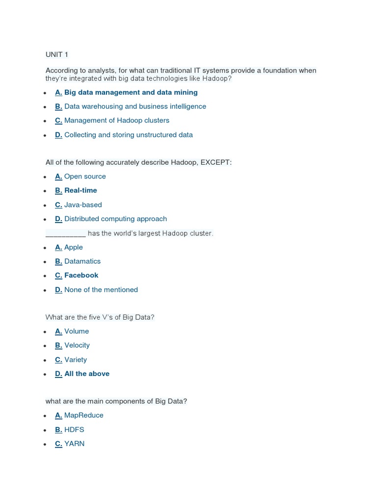 Mcq Bda Apache Hadoop Big Data