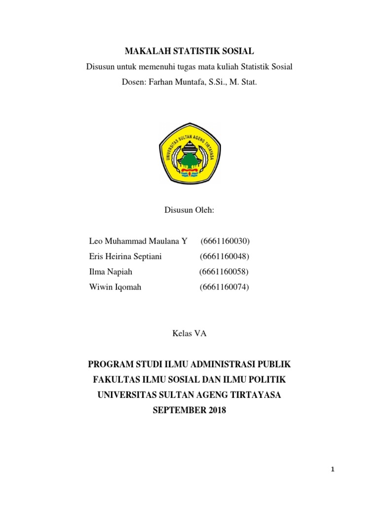 Makalah Statistik Sosial
