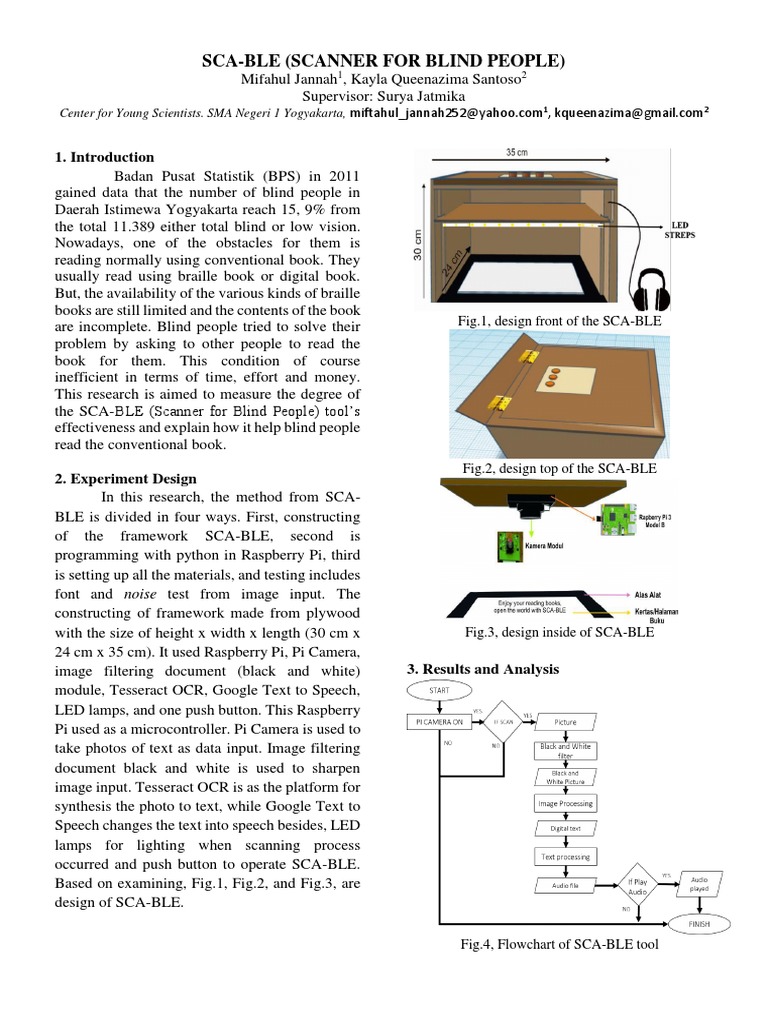 SCA-BLE: Scanner for Blind Readers | PDF | Optical Character ...
