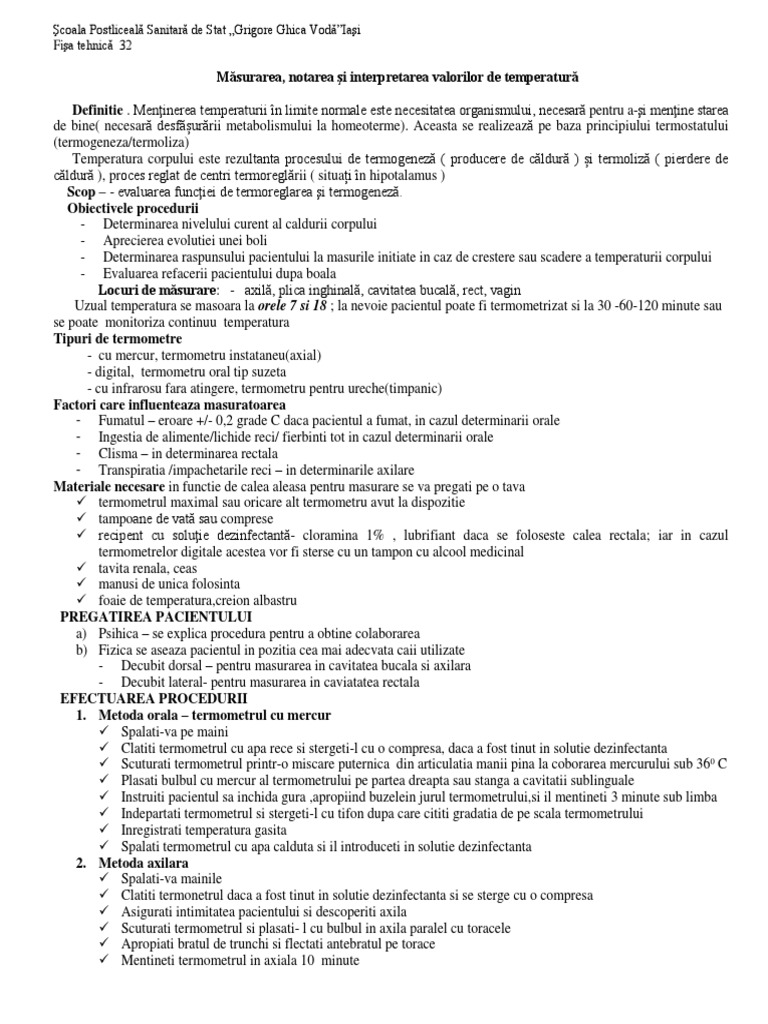 Fisa 32 Temperatura | PDF