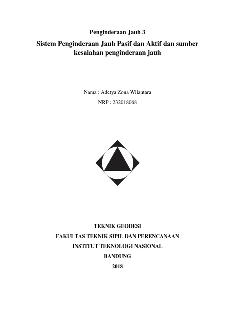Tugas 1 - Penginderaan Jauh Pasif Dan Aktif | PDF
