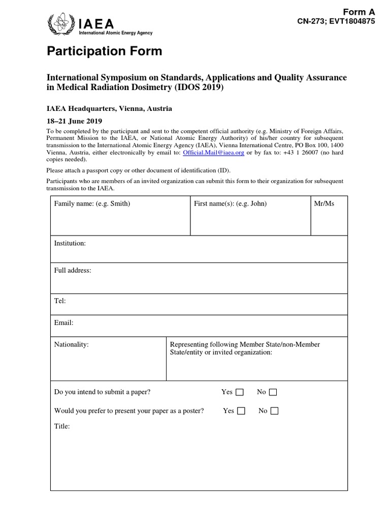 CN 273 Participation Form | PDF