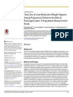 Does Use of Low-Molecular-Weight Heparin During Pregnancy Influence The Risk of Prolonged Labor: A Population-Based Cohort Study