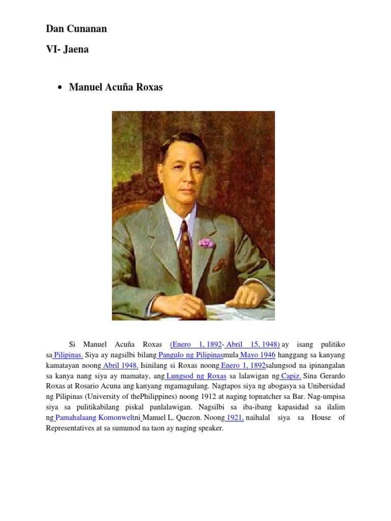 Manuel Acuña Roxas | PDF