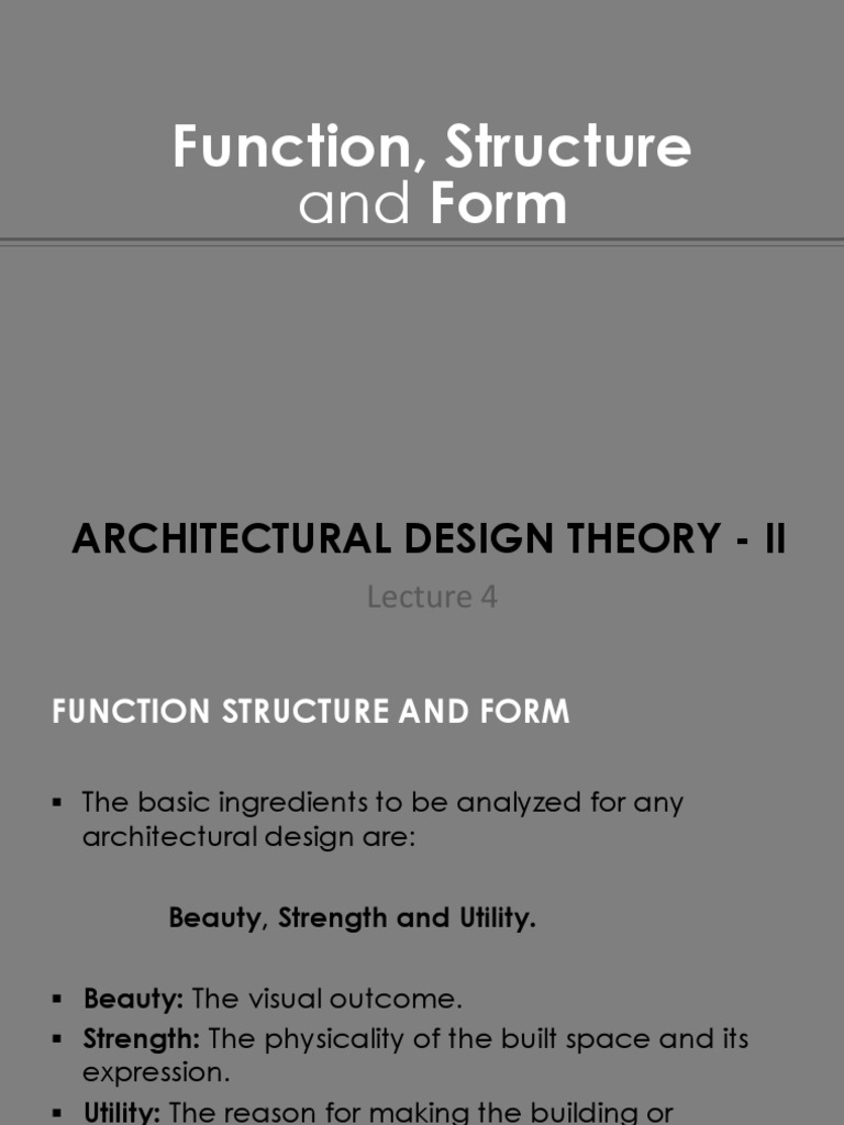 Function Structure and Form | PDF | Architectural Design | Architecture