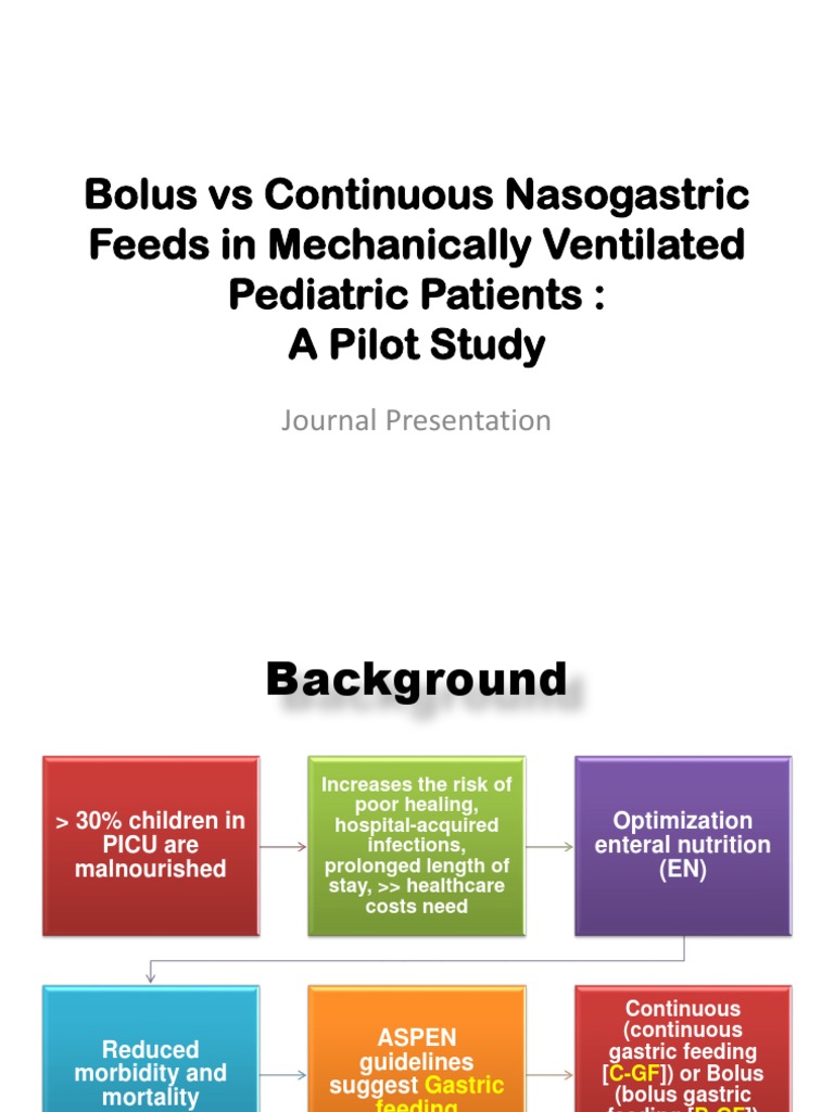 Bolus Vs Continuous Nasogastric Feeds in Mechanically Ventilated