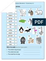 Match Words and Pictures 1 2 3: Vocabulary Worksheet - Elementary 2.6