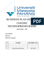 Business Plan Report UGE2002 Technopreneurship: Section 05P