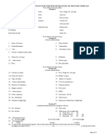 Form of Application For The Registration of Motor Vehicle