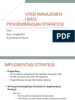 Implementasi Manajemen Strategi Bagi Pengembangan Starategi