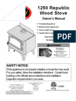 1250 Republic Wood Stove: Owner's Manual