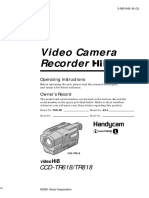 Video Camera Recorder: CCD-TR618/TR818